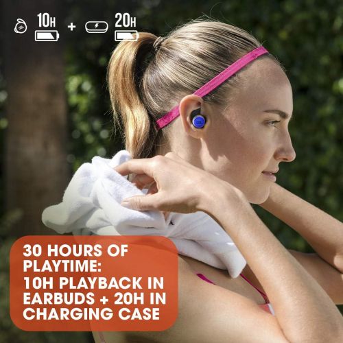 제이비엘 JBL REFLECT FLOW - True Wireless Earbuds, bluetooth sport headphones with microphone, Waterproof, up to 30 hours battery, charging case and quick charge (black)