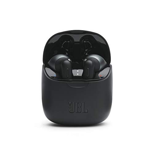 제이비엘 JBL Tune 225TWS True Wireless Earbud Headphones - JBL Pure Bass Sound, Bluetooth, 25H Battery, Dual Connect, Native Voice Assistant (Black)