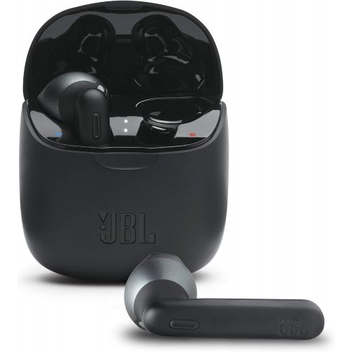 제이비엘 JBL Tune 225TWS True Wireless Earbud Headphones - JBL Pure Bass Sound, Bluetooth, 25H Battery, Dual Connect, Native Voice Assistant (Black)