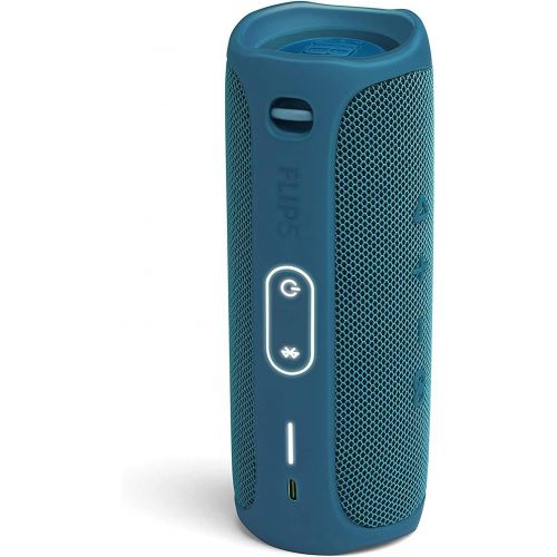 제이비엘 JBL Flip 5 Waterproof Portable Bluetooth Recycled Plastic Speaker Bundle with divvi! Protective Hardshell Case - Blue (Eco Edition)