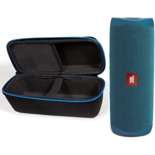 제이비엘 JBL Flip 5 Waterproof Portable Bluetooth Recycled Plastic Speaker Bundle with divvi! Protective Hardshell Case - Blue (Eco Edition)