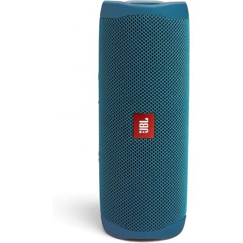 제이비엘 JBL Flip 5 Waterproof Portable Bluetooth Recycled Plastic Speaker Bundle with divvi! Protective Hardshell Case - Blue (Eco Edition)