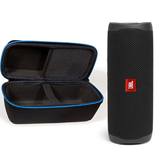 제이비엘 JBL Flip 5 Waterproof Portable Wireless Bluetooth Speaker Bundle with divvi! Protective Hardshell Case - Black