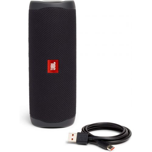 제이비엘 JBL Flip 5 Waterproof Portable Wireless Bluetooth Speaker Bundle with divvi! Protective Hardshell Case - Black