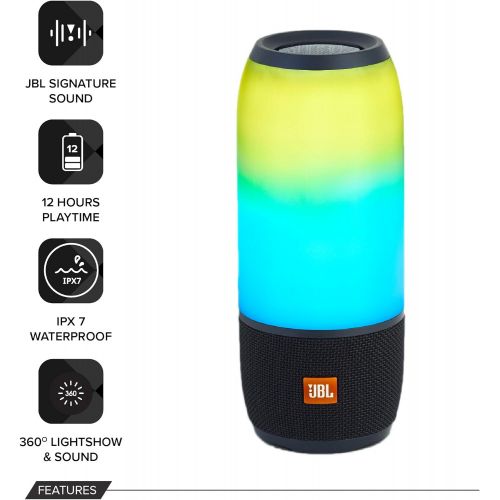 제이비엘 JBL Pulse 3 - Wireless Bluetooth Waterproof Speaker - Black