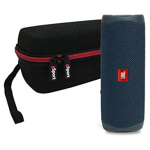 제이비엘 JBL FLIP 5 Portable Speaker IPX7 Waterproof On-The-Go Bundle with gSport Deluxe Hardshell Case (Blue)