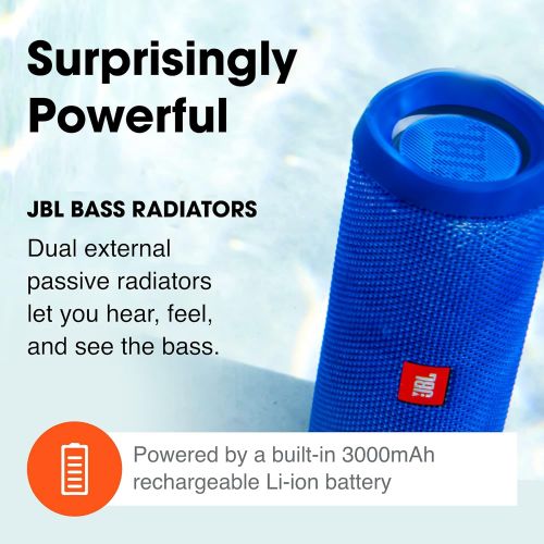 제이비엘 [아마존베스트]JBL Flip 4 Waterproof Portable Bluetooth Speaker - Ocean Blue