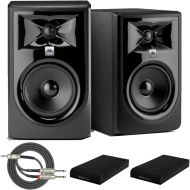 [아마존베스트]JBL 306P MkII Powered 6 inch Two-Way Studio Monitors (Pair) Bundled with Knox Isolation Pads and Breakout Cable (4 Items)