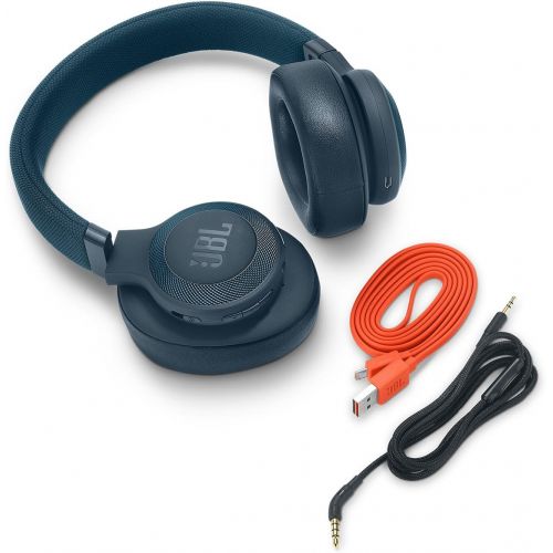 제이비엘 JBL E65BTNC Wireless Over-Ear Noise-Cancelling Headphones with Mic and One-Button Remote (Blue)