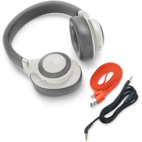 제이비엘 JBL E65BTNC Wireless Over-Ear Noise-Cancelling Headphones with Mic and One-Button Remote (White)