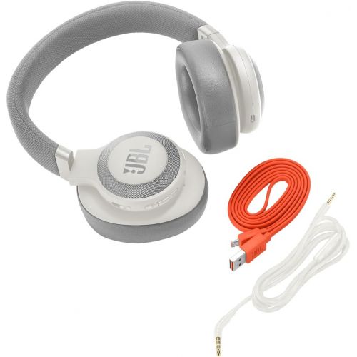 제이비엘 JBL E65BTNC Wireless Over-Ear Noise-Cancelling Headphones with Mic and One-Button Remote (White)