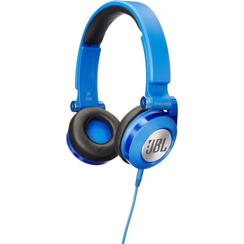 제이비엘 JBL E30 Blue High-Performance On-Ear Headphones with JBL Pure Bass and DJ-Pivot Ear Cup, Blue