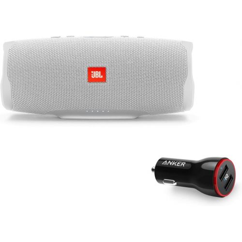 제이비엘 JBL Charge 4 Portable Waterproof Wireless Bluetooth Speaker Bundle with Anker 2-Port Car Charger - Red