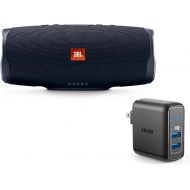 JBL Charge 4 Portable Waterproof Wireless Bluetooth Speaker Bundle with Anker 2-Port Wall Charger - Black