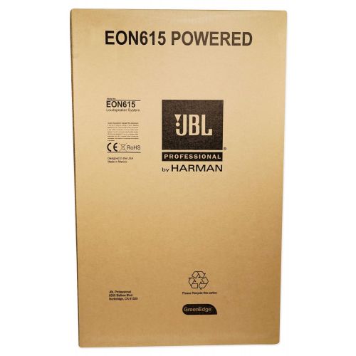 제이비엘 2) JBL EON615 15 2000 Watt Powered DJ PA Speakers wBluetooth+Stands+Cables+Bag