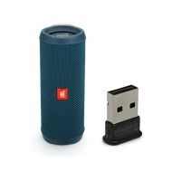 JBL Flip 4 Portable Bluetooth Wireless Speaker Bundle with USB Bluetooth Adapter - Ocean Blue
