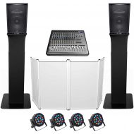 DJ Package w(2) JBL JRX215 2000w 15 Speakers+Mixer+Totem Style Stands+Facade