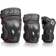 JBM Adult & Kids Knee Pads Elbow Pads with Wrist Guards Protective Set for Biking, Cycling, Riding, Roller Skating, Inline Roller Skating and More Outdoor Multi-Sports