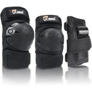 JBM Adult & Kids Knee Pads Elbow Pads and Wrist Guards Set for Inline Skating, Roller Skating, Skateboarding and Multi-Sports