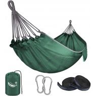 JBM Camping Single Hammock Portable Hammock Swing with Carrying Bag Nylon Ropes & Steel Carabiners Outdoor Camping Hammock for Patio Porch Garden Backyard Lounging - Support 264-33