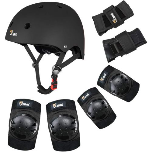  JBM international JBM Child & Adults Rider Series Protection Gear Set for Multi Sports Scooter, Skateboarding, Biking, Roller skating, Protection for beginner to advanced, Helmet, Knee and elbow pad