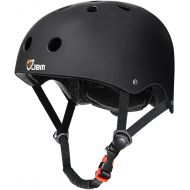 JBM international JBM Skateboard Helmet CPSC ASTM Certified Impact Resistance Ventilation for Multi-Sports Cycling Skateboarding Scooter Roller Skate Inline Skating Longboard