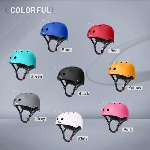  JBM international JBM Skateboard Helmet CPSC ASTM Certified Impact Resistance Ventilation for Multi-Sports Cycling Skateboarding Scooter Roller Skate Inline Skating Longboard