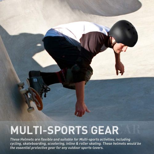  JBM international JBM Skateboard Helmet CPSC ASTM Certified Impact Resistance Ventilation for Multi-Sports Cycling Skateboarding Scooter Roller Skate Inline Skating Longboard