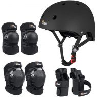 JBM international JBM Child & Adults Rider Series Protection Gear Set for Multi Sports Scooter, Skateboarding, Biking, Roller Skating, Protection for Beginner to Advanced, Helmet, Knee and Elbow Pad