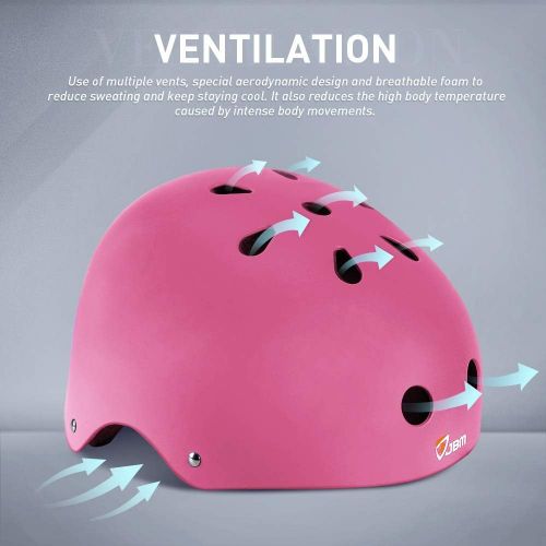  JBM international JBM Skateboard Helmet for Adults Skate Helmet Adult Skateboard Helmets Adult Skateboarding Helmet Youth Scooter Helmets Child Skating Helmets for Multi-Sports Roller Skate Inline S