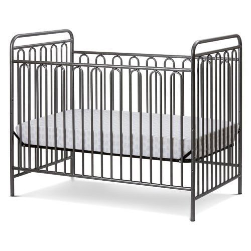  L.A. Baby Trinity 3 in 1 Convertible Full Sized Metal Crib in Alabaster White