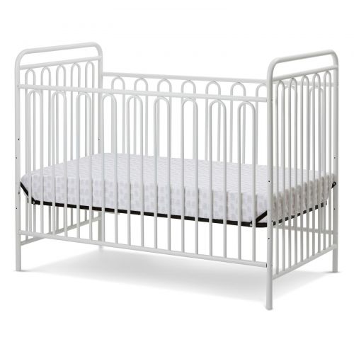  L.A. Baby Trinity 3 in 1 Convertible Full Sized Metal Crib in Alabaster White