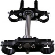 JCMOTO 45mm/48mm Triple Clamp Bar Riser Mount for 22mm 7/8 Handlebar Front Fork Motorcycle 110cc 125cc 150cc Dirt Pit Bikes (Black)