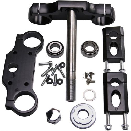  JCMOTO 45mm/48mm Triple Clamp Bar Riser Mount for 22mm 7/8 Handlebar Front Fork Motorcycle 110cc 125cc 150cc Dirt Pit Bikes (Black)