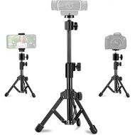 Webcam Tripod Stand Extendable Desktops Tripod for Camera/Phone/Webcam, Desk Tripod Webcam Mount Holder Compatible with Logitech Stream Webcam C925e C922x C922 C930e C930 C920 C615 /iPhone/Ring Light