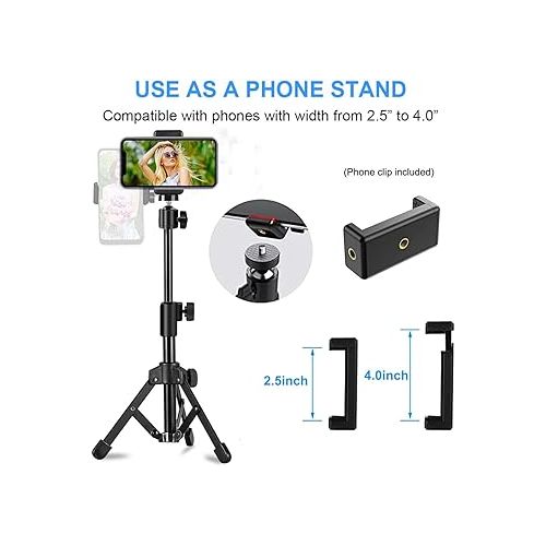  Webcam Tripod Stand Extendable Desktops Tripod for Camera/Phone/Webcam, Desk Tripod Webcam Mount Holder Compatible with Logitech Stream Webcam C925e C922x C922 C930e C930 C920 C615 /iPhone/Ring Light