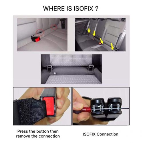  [아마존베스트]Biukpci New Version General ISOFIX Belt Latch Connector Child Car Safety Seat Connector for Fixed Child Car Seats