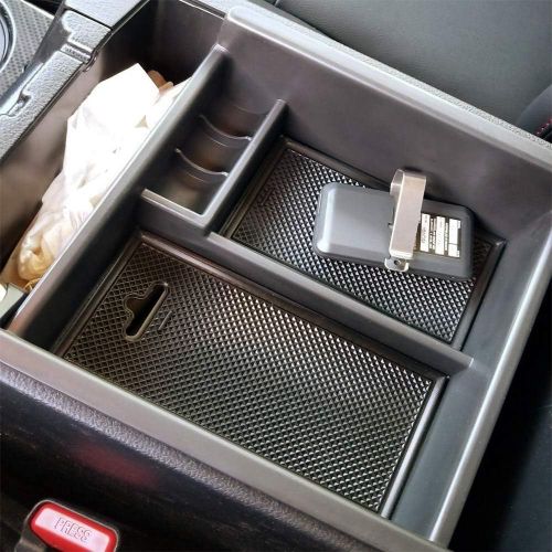  JDMCAR Center Console Organizer Compatible with Toyota 4Runner （2010-2019 2020）, Insert ABS Black Materials Tray, Armrest Box Secondary Storage