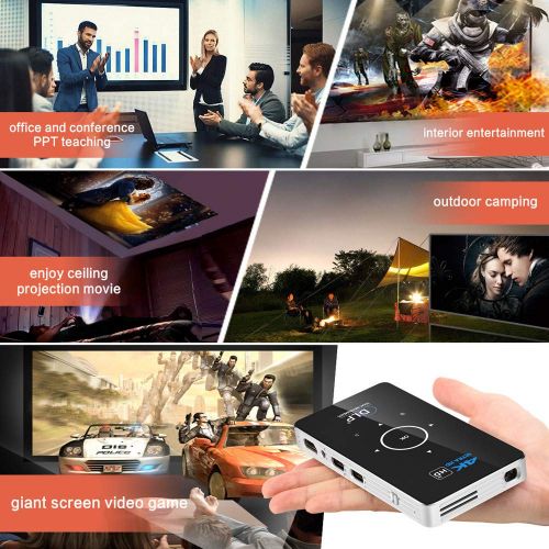  JDgoods DLP Mini Projector Micro Projector Portable Smart Support Wi-Fi Wireless or Bluetooth PS2, PS3,...