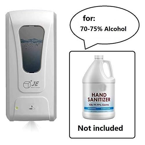  JE Make IT Simple Automatic Hand Sanitizer Dispenser Wall Mounted, 1000ml Touchless Spray Alcohol Soap Dispenser, Refillable Pump Hands Free Dispenser for Hotel, Office, Hospital,