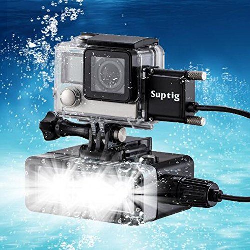  JEERUI Underwater Lighting 45m147ft Waterproof Video LED Light Dimmable 5200mAh Battery Waterproof Diving Light for GoPro Hero65433+2SessionLCDXIAOYISJCAM ect ActionDSLR Camera