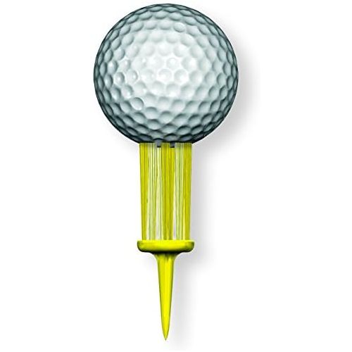  JEF WORLD OF GOLF Brush-T Durable Low-Resistance Consistent Height Plastic Tees , Yellow, Large