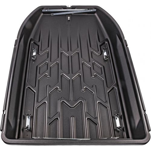  JEGS Rooftop Cargo Carrier Hard Car Top Large Luggage Box Waterproof Storage Heavy Duty Solid Case Made in USA 18 Cubic Ft. 100 Lb. Capacity Zero Tool Easy Assembly Aerodynamic Des