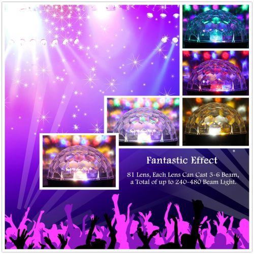  Disco Lights, JELEGANT Dj Light LED Stage Light Party Lights Disco Ball Strobe Light Crystal Magic Ball Lights Sound Activated Strobe Light for Wedding Party KTV Club Pub Show Nigh