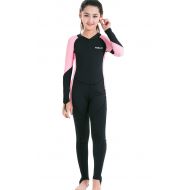 JELEUON Little Kids Girls Boys One Piece Water Sports Sun Protection Rash Guard UPF 50+ Long Sleeves Full Suit Swimsuit Wetsuit