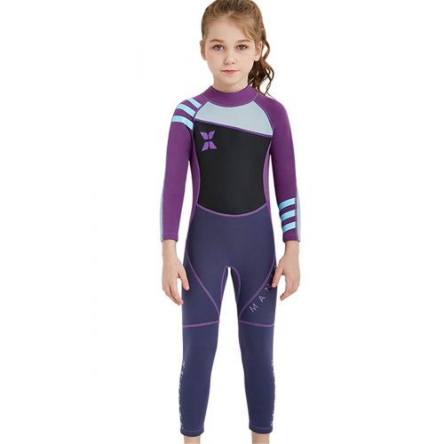  JELEUON Little Kids Girls UV Protection Swimsuits 2.5mm Neoprene Keep Warm Wetsuit Long Sleeves Diving Suits