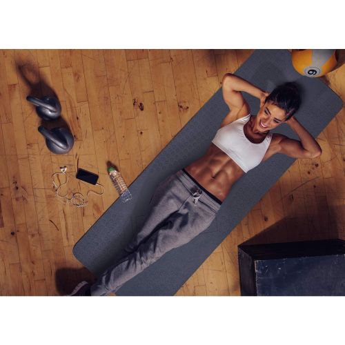  [아마존베스트]JELS 10 mm TPE extra thick yoga mat, non-slip, non-toxic, high resilience sports mat with carrying strap, 3D tactile non-slip particles, for fitness and fitness mat dimensions 183