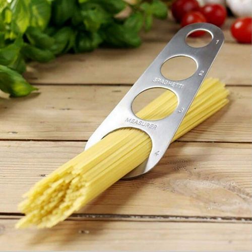  JER 1Stk Pasta Messen Werkzeug Edelstahl Pasta Spaghetti Vermesser Messlineal Kueche Gadget Stick mit 4 Serving Portion Home Zubehoer