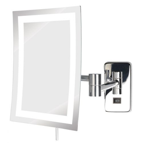  Jerdon JRT710CL LED Lighted Wall Mount Rectangular Makeup Mirror, Chrome Finish, 6.5 x 9