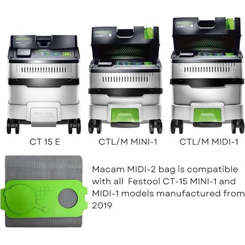  reusable dust Bag for Festool Mini and Midi dust extractors (MIDI-2)